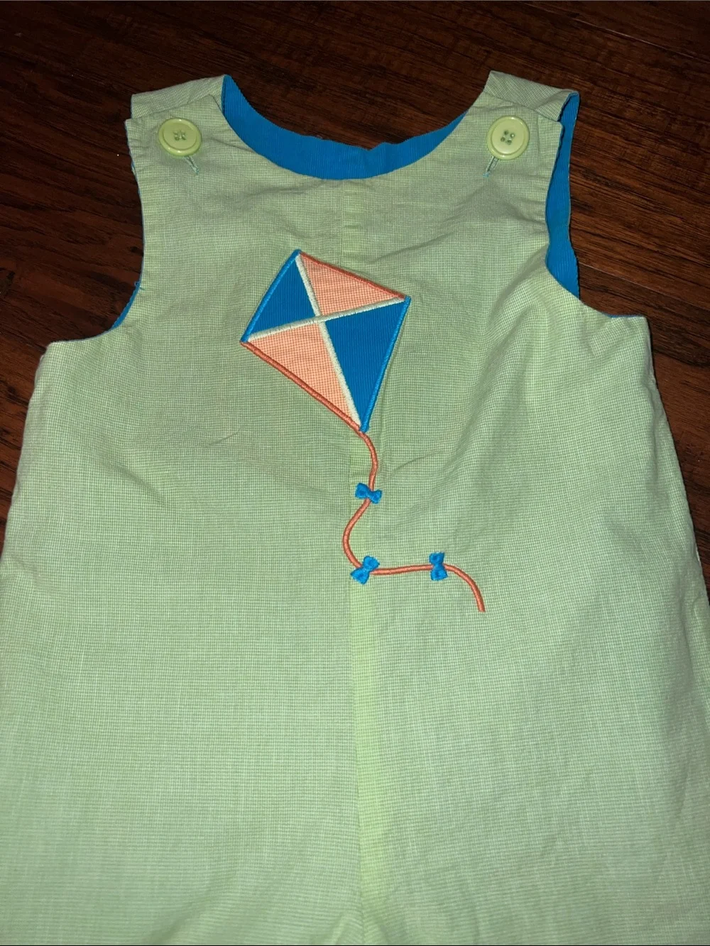 Green Baby Kite Appliqué Romper